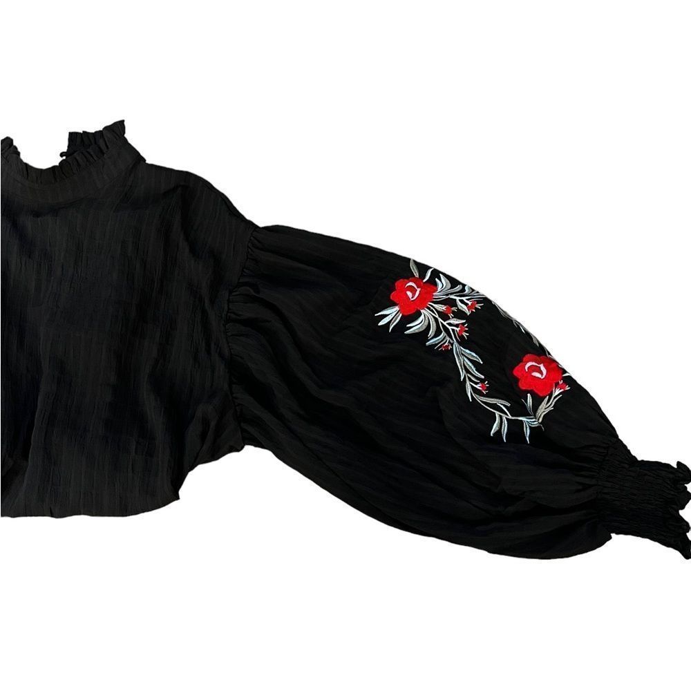 Black gauze blouse - Picture 3 of 8